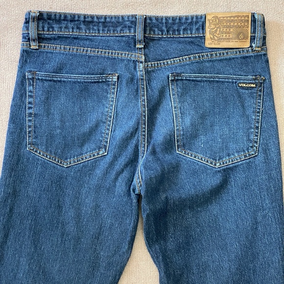 Volcom Mens 32 x‎ 30 Vorta Slim-Fit Stretch Straight Denim Jeans Soft Dark Rinse - Picture 8 of 11